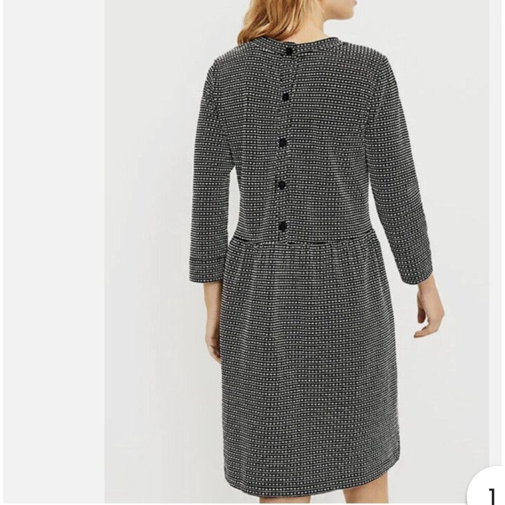 NWT Ann Taylor LOFT Textured Midi Dress Black White • Work Casual Size L - Picture 2 of 8